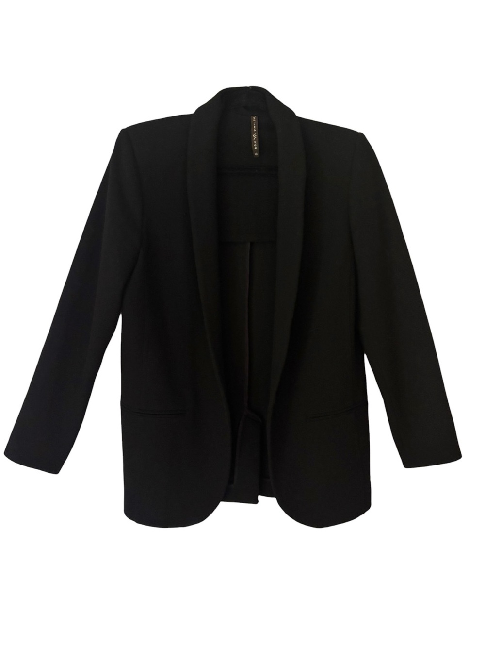Italian Designer Black Women's Open-Front Blazer Jacket